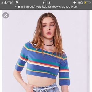 Rainbow half sleeve crop top